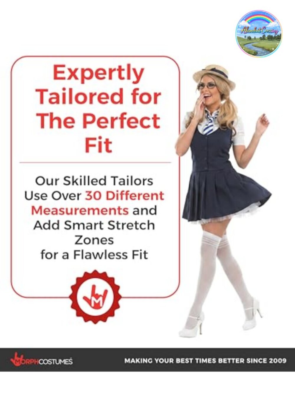 Schoolgirl Costume Women Halloween 5-Piece Uniform Set (No Color) - Picture 3 of 6